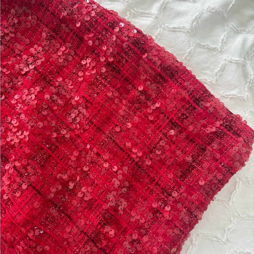 Boohoo Strapless Red Sequin Dress - Picture 7 of 8